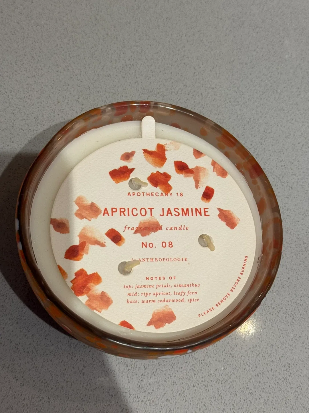 Anthropologie Apricot Jasmine Candle- Brand New, never opened image indicator(4)