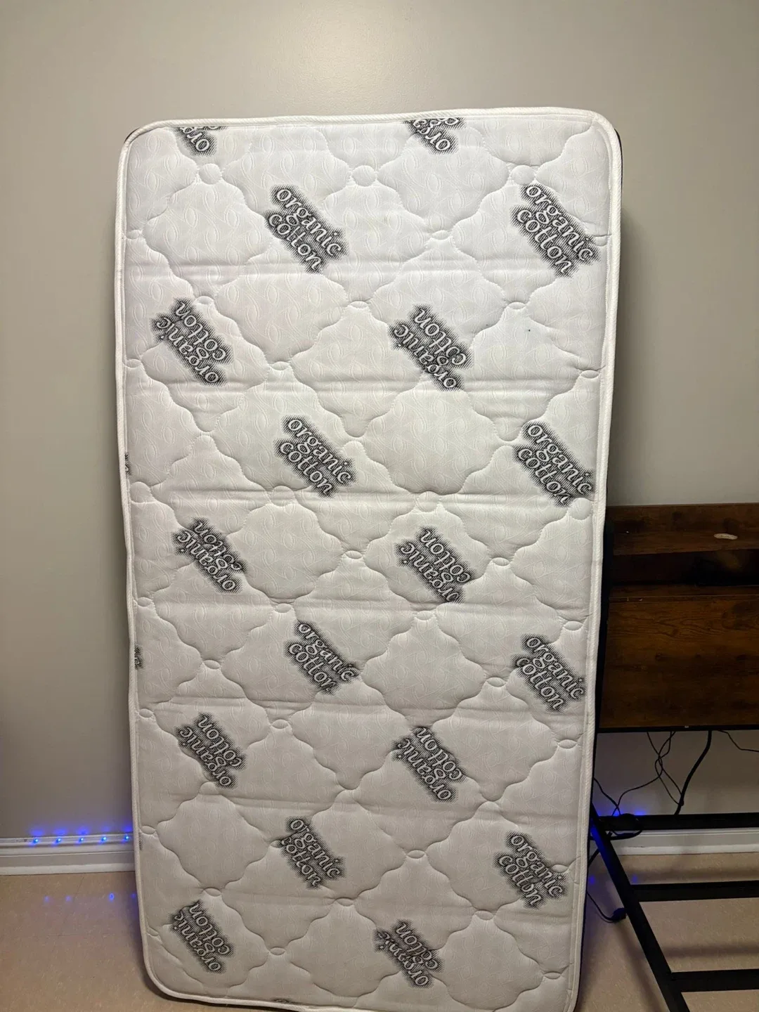 Twin Bed Frame with Organic Cotton Mattress