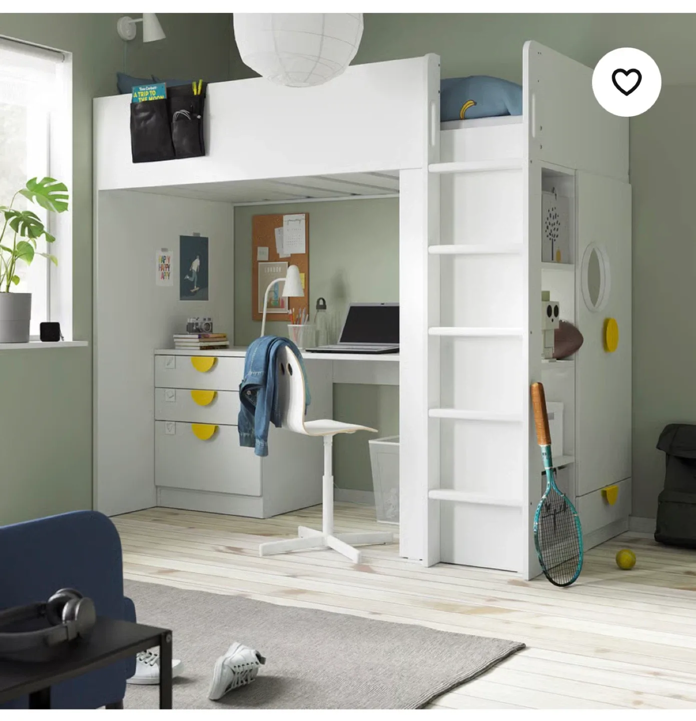 IKEA Småstad Loft Bed Combo - White image indicator(2)