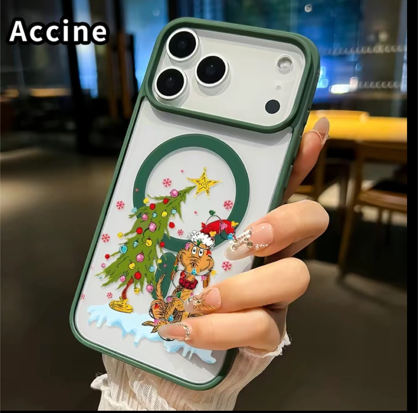 Accine iPhone Case with Grinch Design for 15 pro max