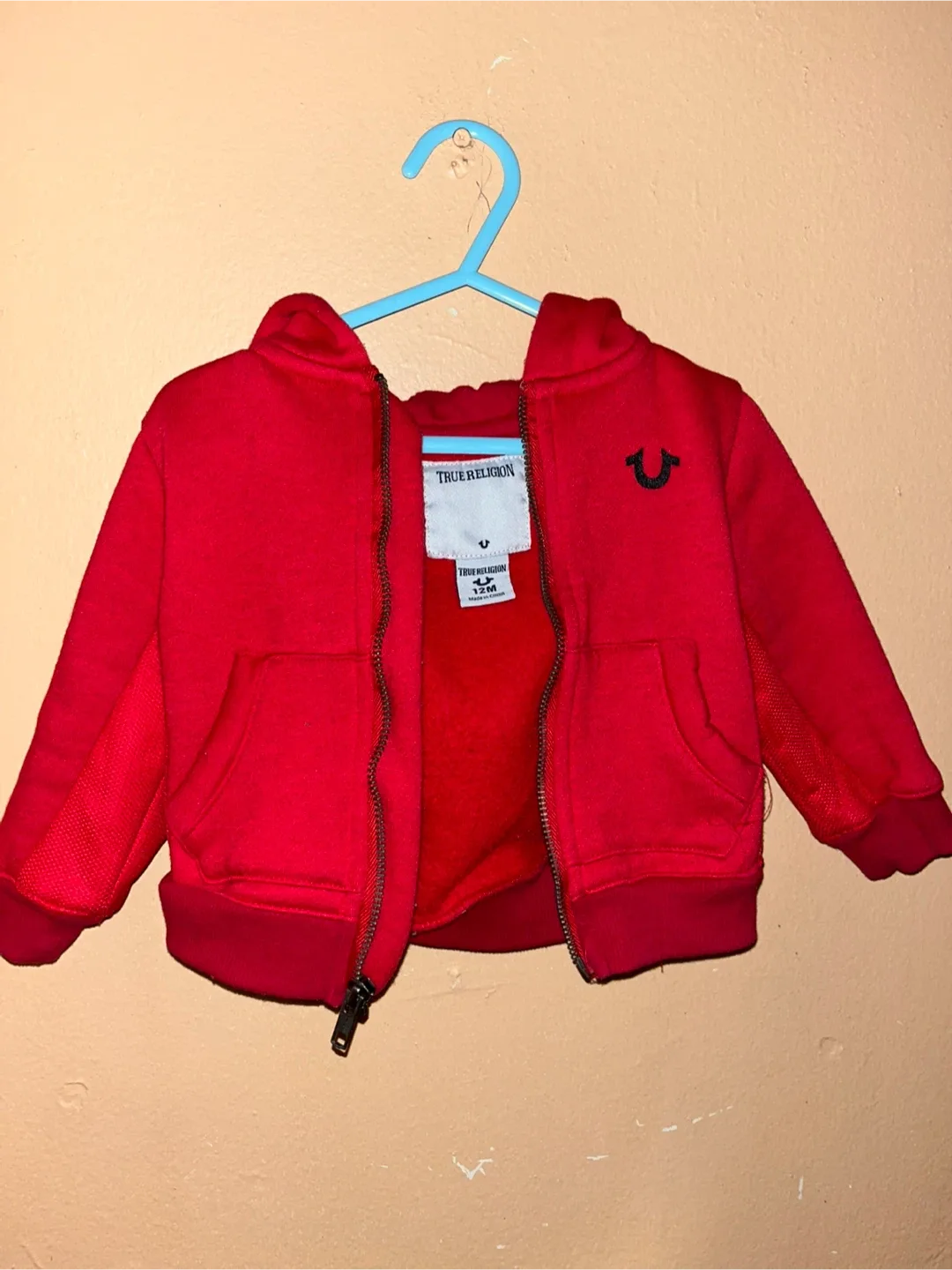 #CleanOut - True Religion Red Zip-Up Hoodie Size 12-18M