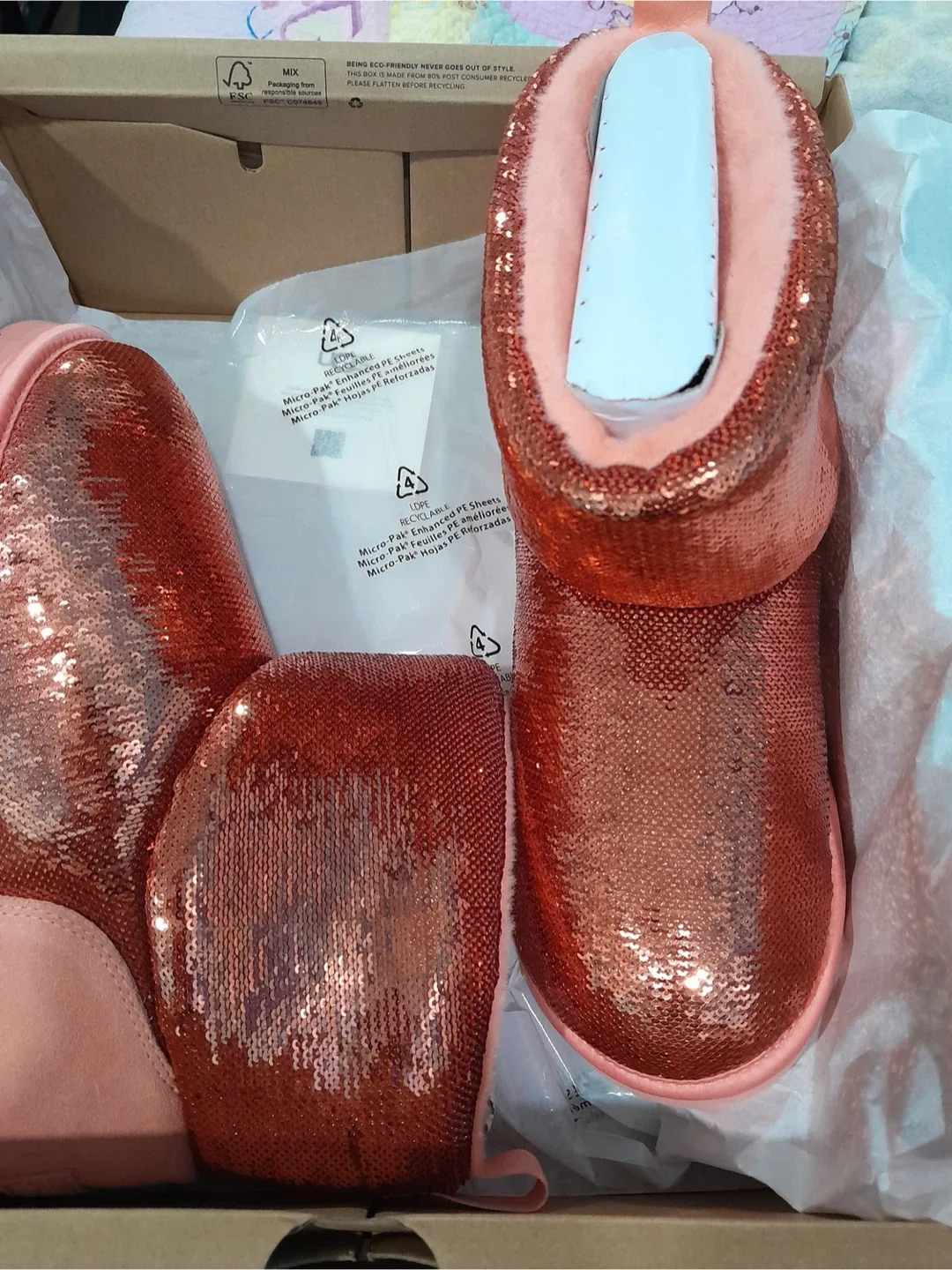 UGG Classic Mini Mirror Ball Boots - Size 8 image indicator(2)