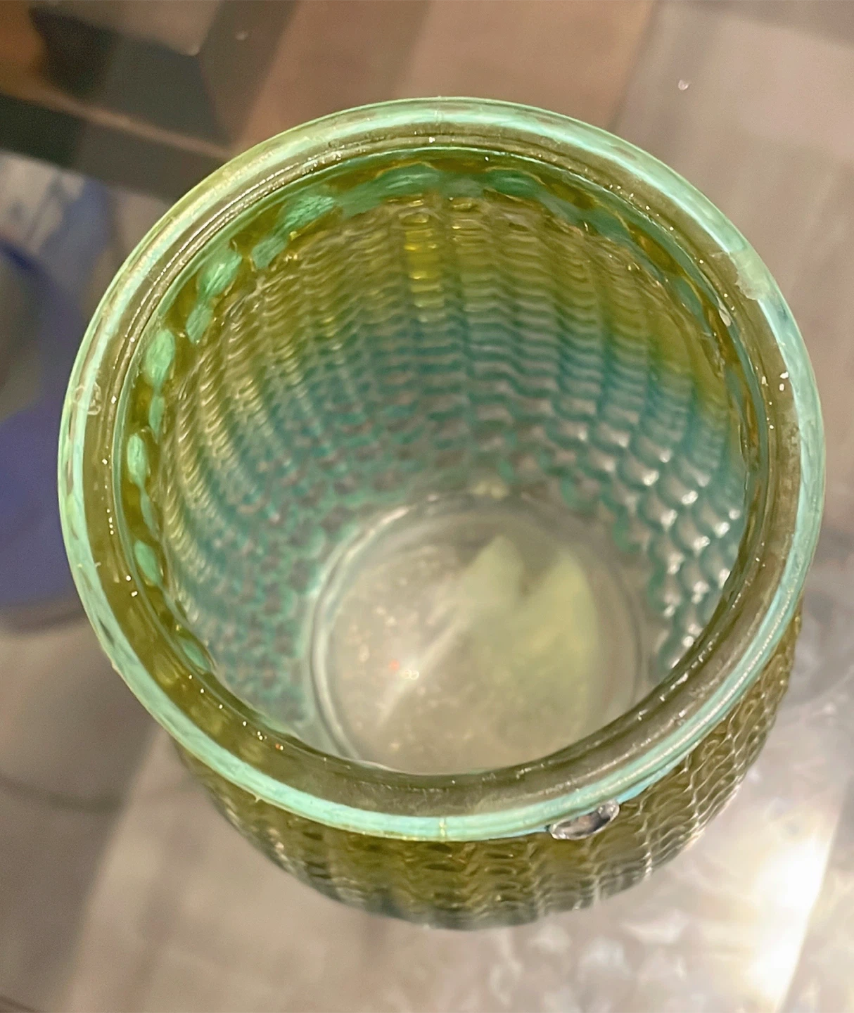 Decorative Glass Vase - Yellow/Blue - photo 2