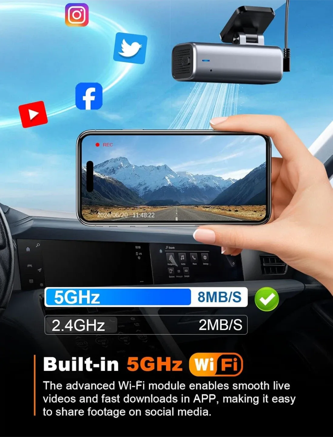 Dash Cam Brand New in the box 4K 5G Mini Dash Cam with 64GB Card image indicator(6)