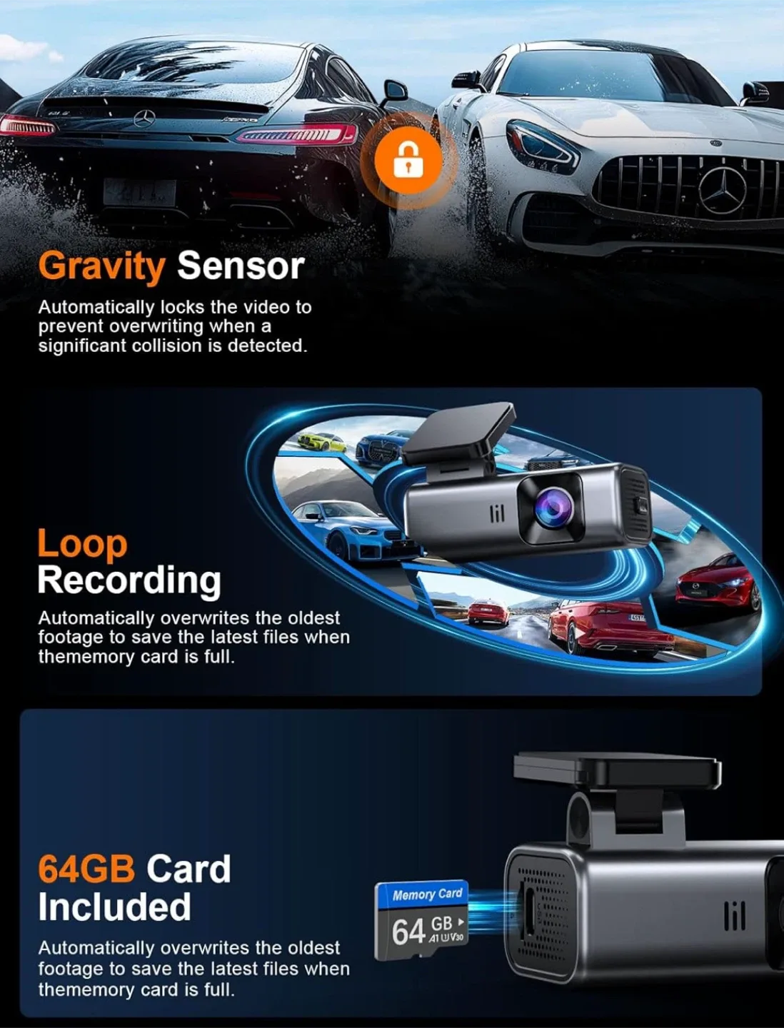 Dash Cam Brand New in the box 4K 5G Mini Dash Cam with 64GB Card image indicator(3)