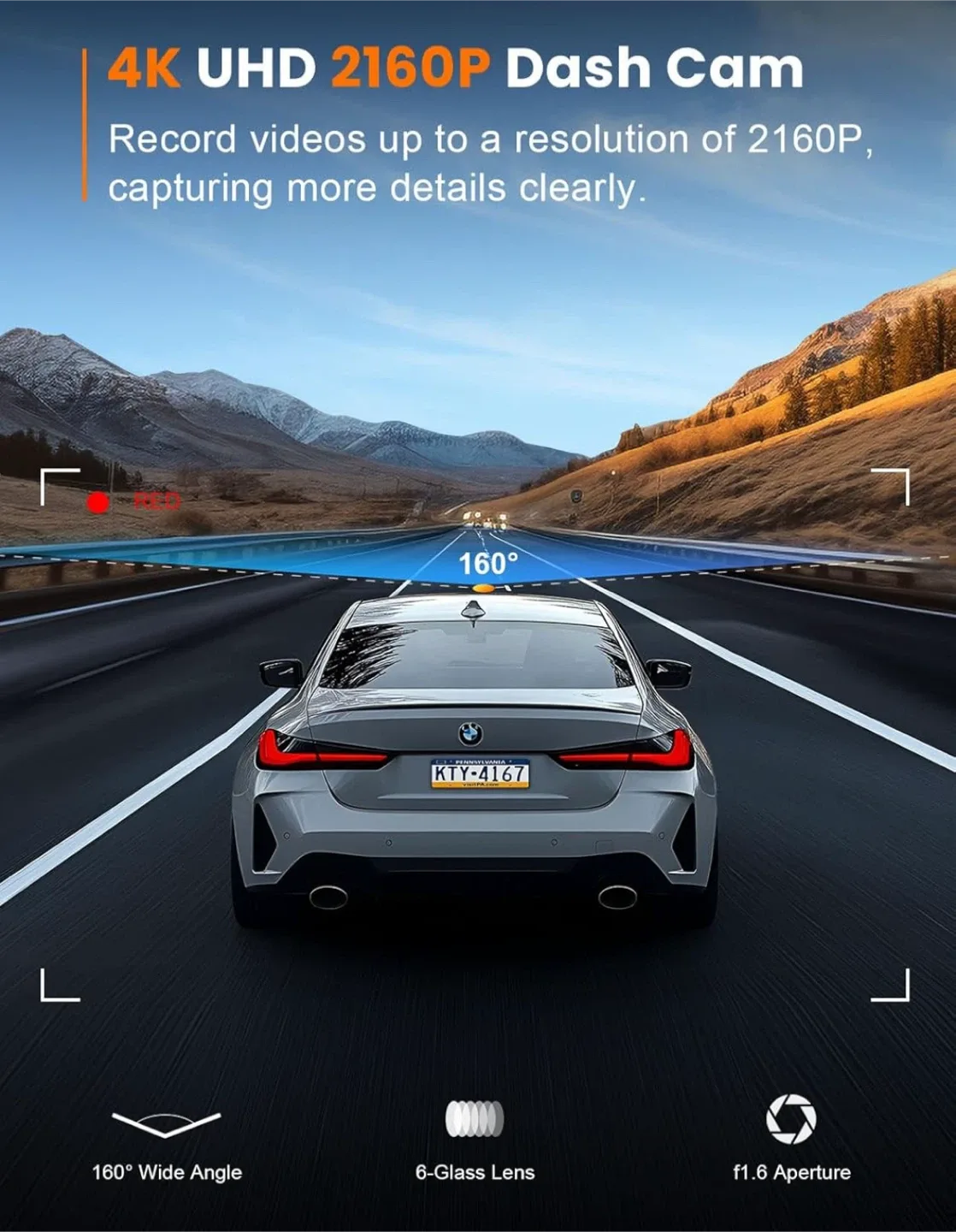 Dash Cam Brand New in the box 4K 5G Mini Dash Cam with 64GB Card image indicator(2)