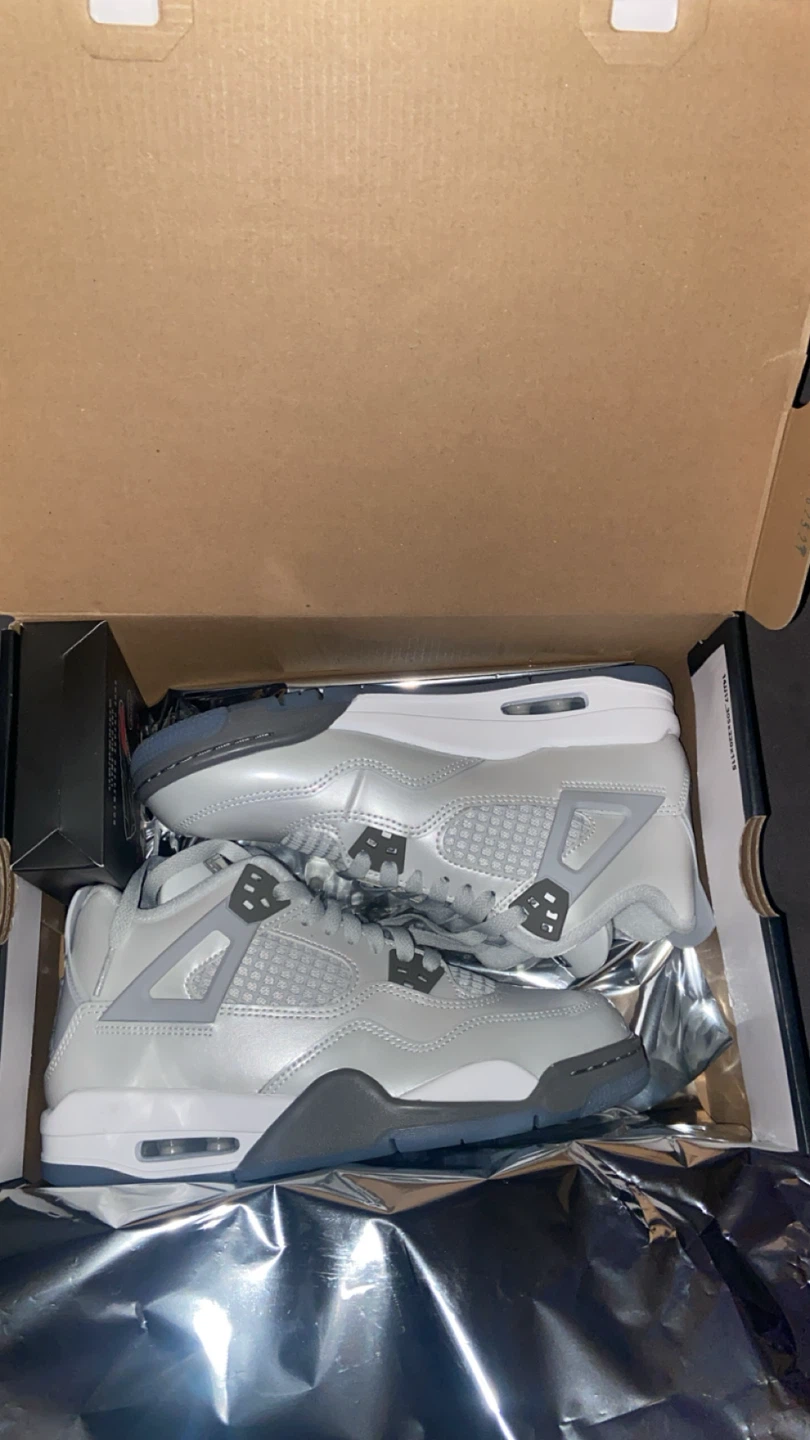 Authentic air Jordan 4 retro “photon dust/blue chill”