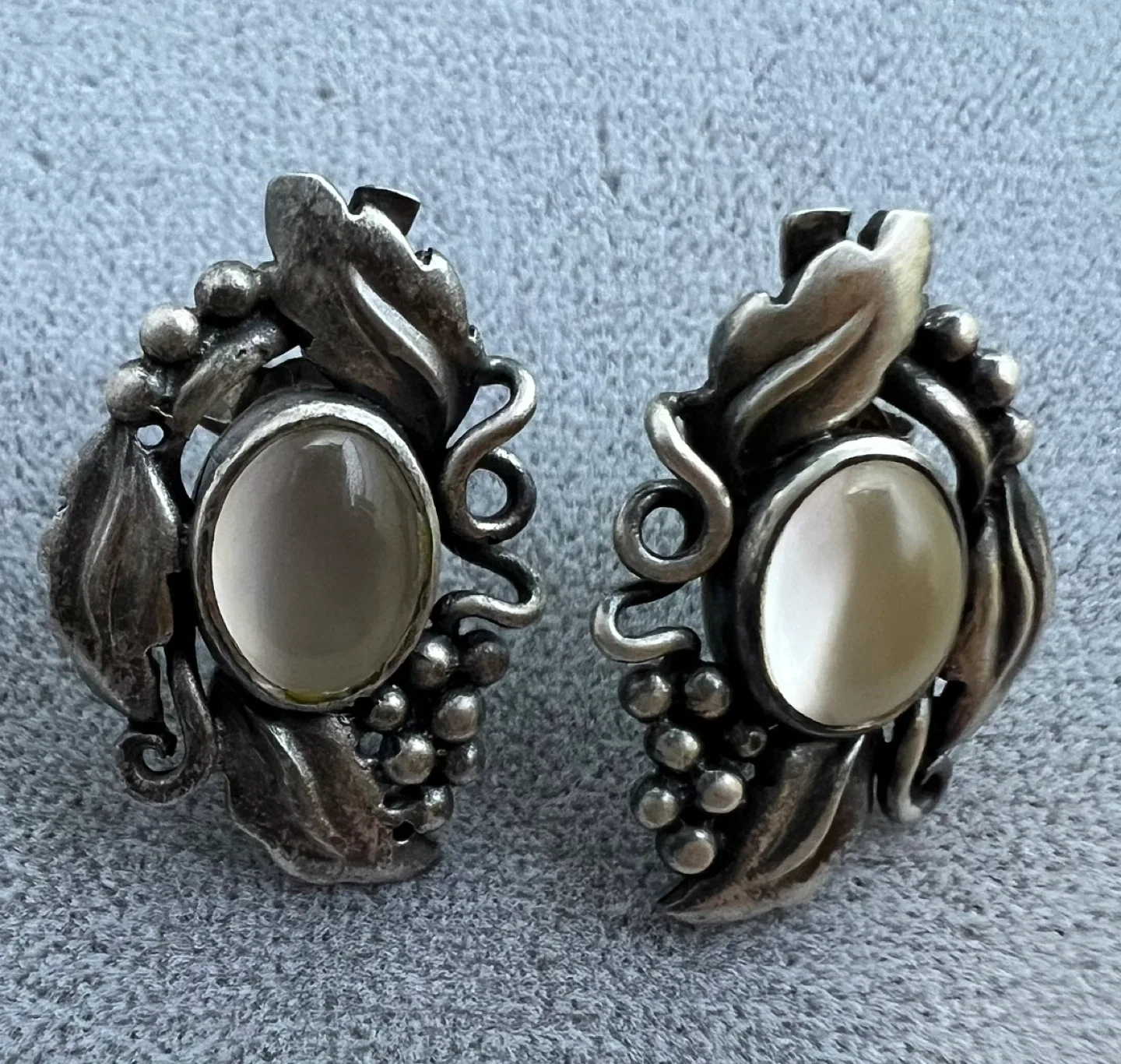 Vintage Sterling Silver Moonstone Earrings