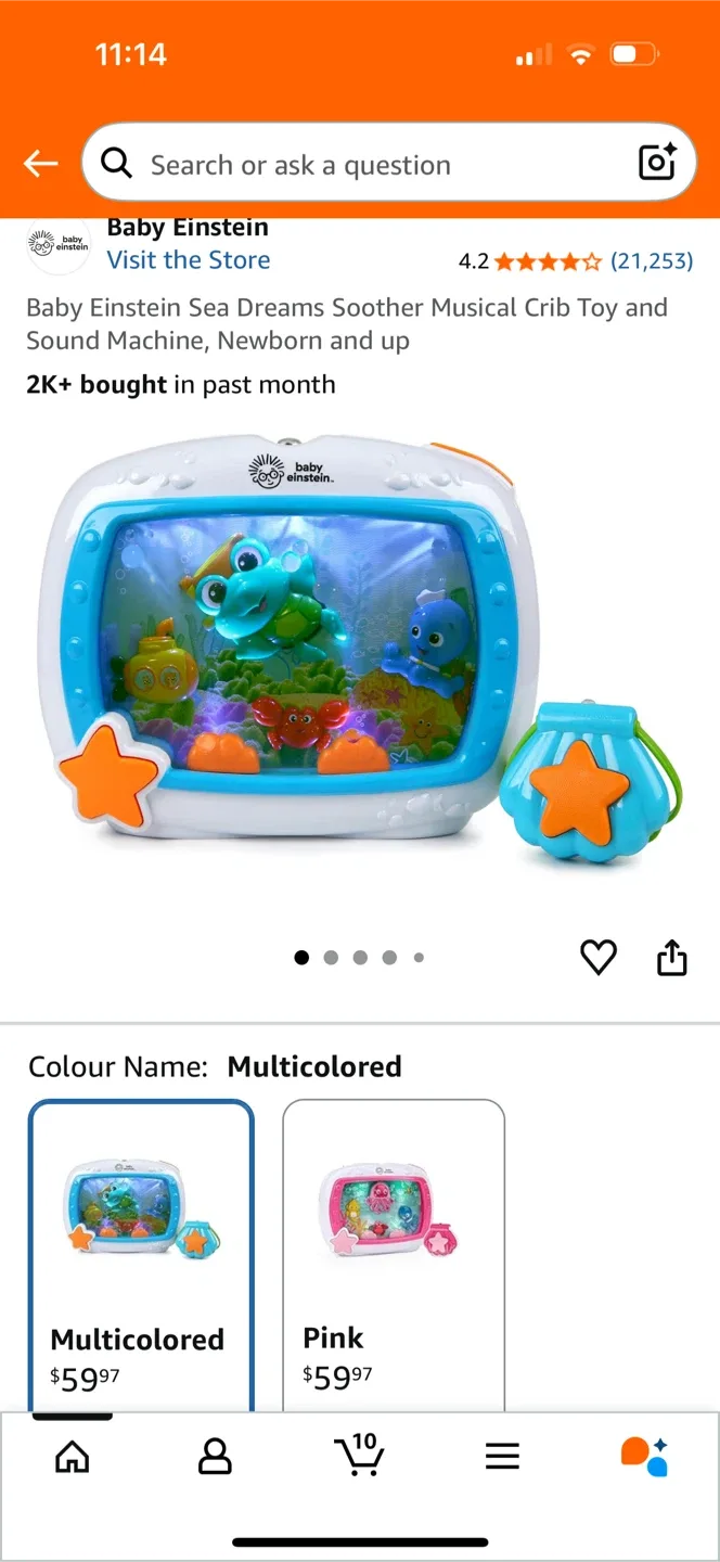 Baby Einstein Sea Dream for Crib Soother Musical Crib Toy