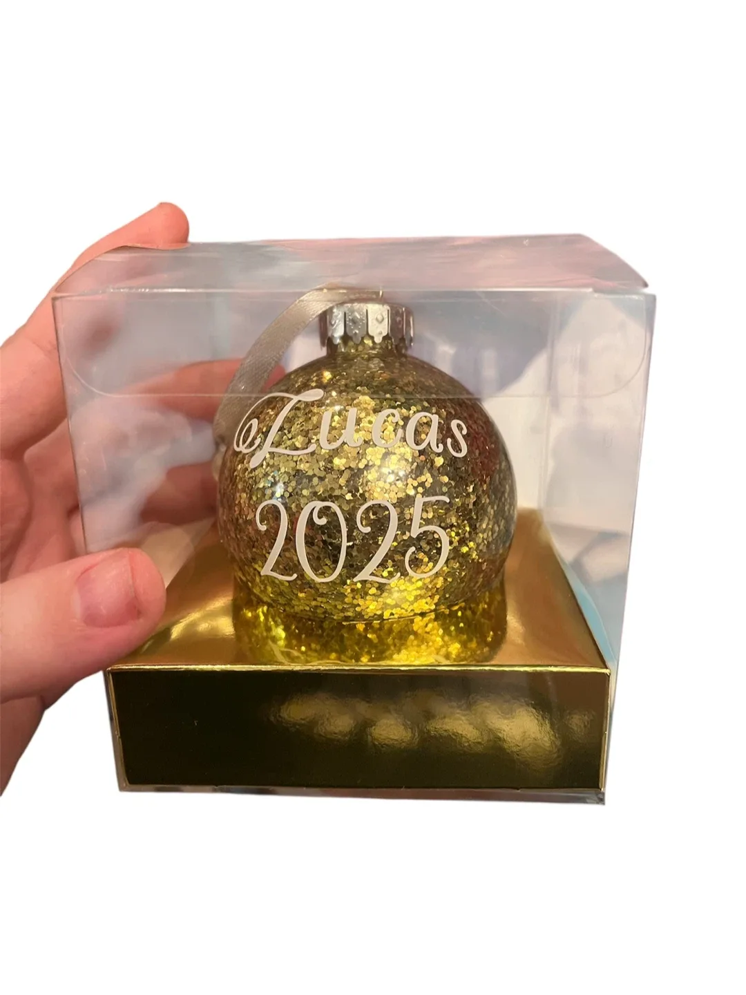 Personalized Glitter Ornaments