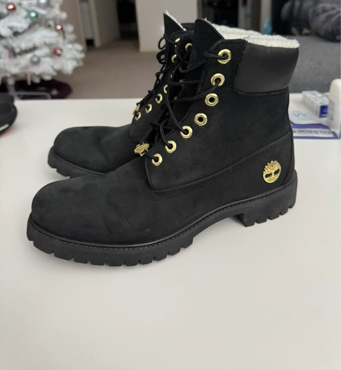 Timberland Shearling Waterproof Boot Junior 'Black Gold'