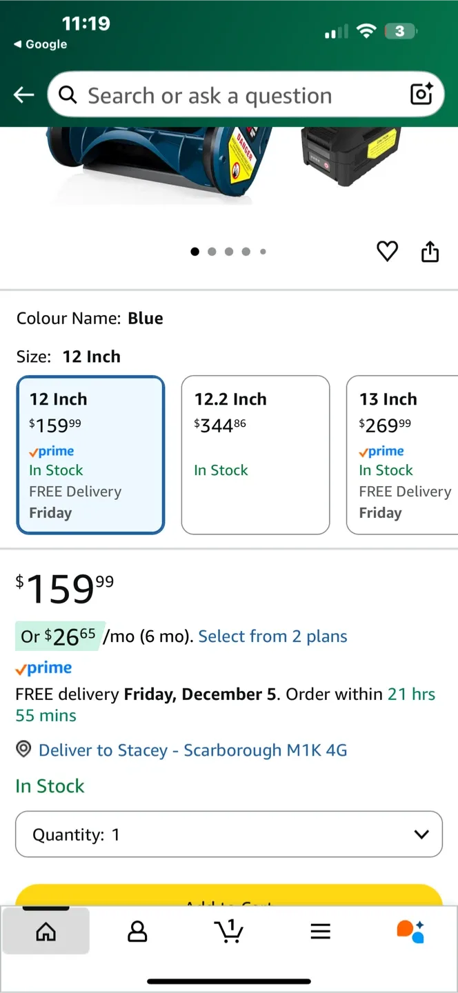 Enhulk 20V Electric Snow Shovel, 12-Inch image indicator(2)