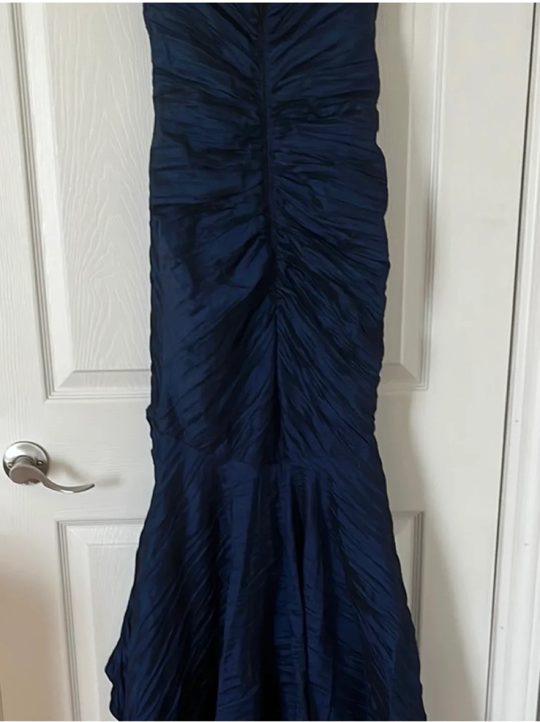 Laura size 2 Navy Blue Strapless Evening Gown image indicator(6)
