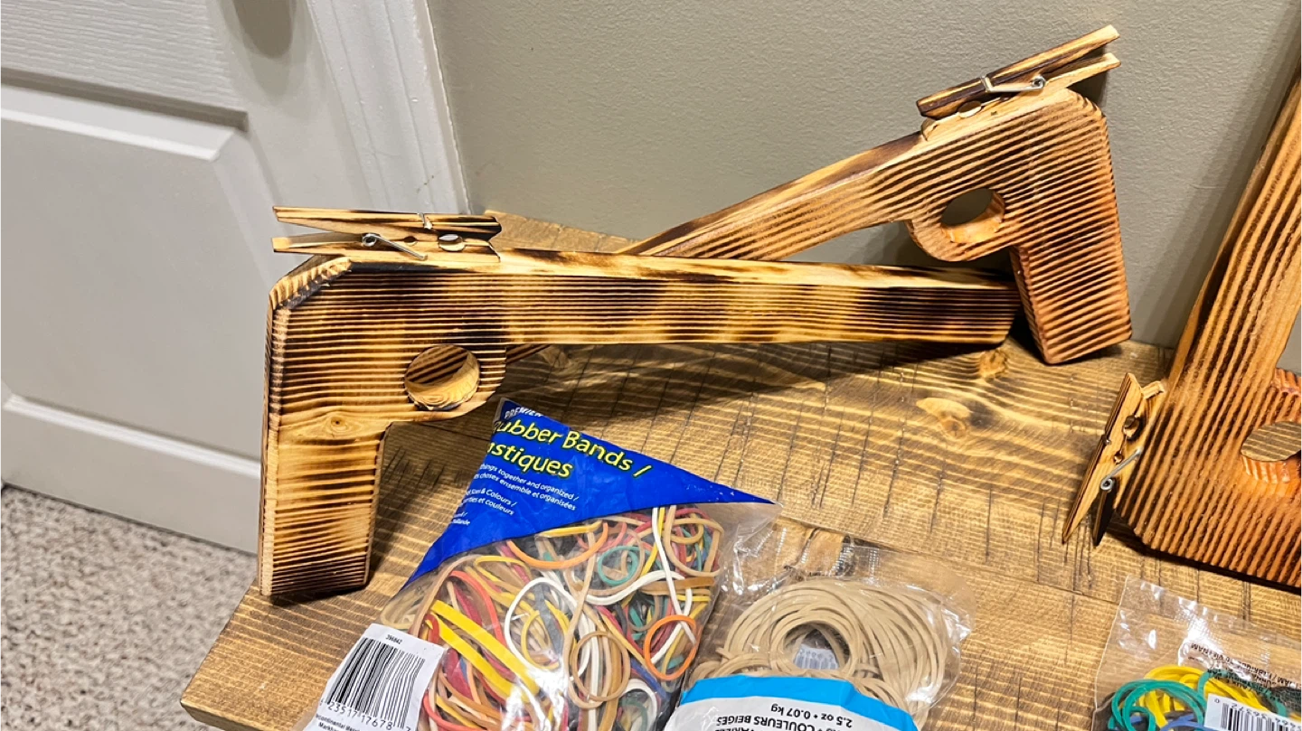 Handmade Wooden Rubber Band Toy Guns - photo 2