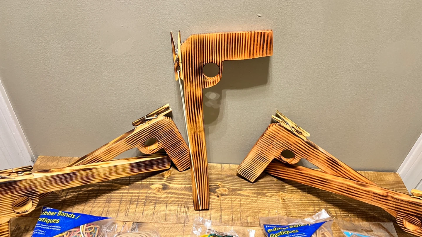 Handmade Wooden Rubber Band Toy Guns