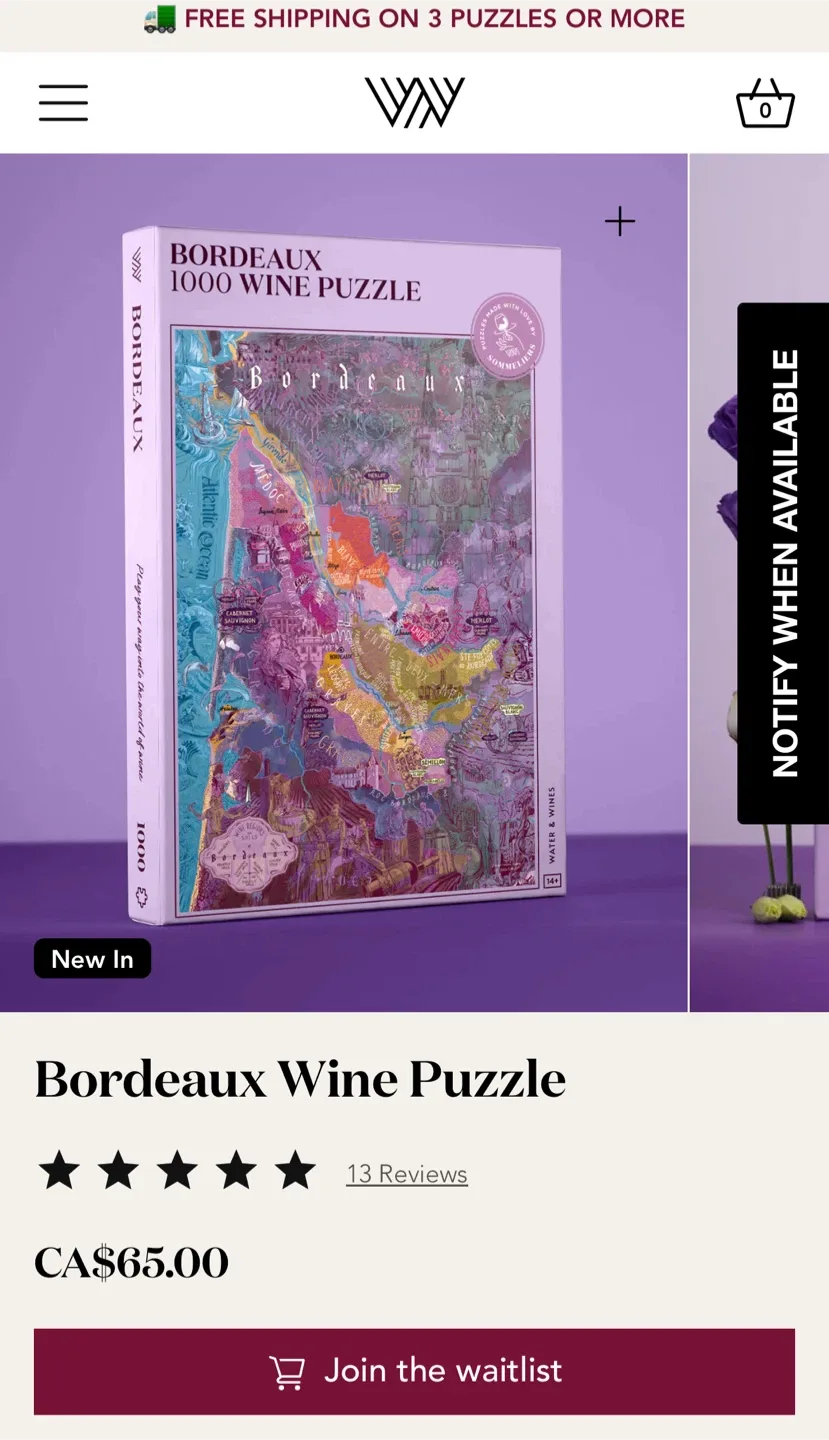 NEW Bordeaux 1000 Wine Puzzle image indicator(2)