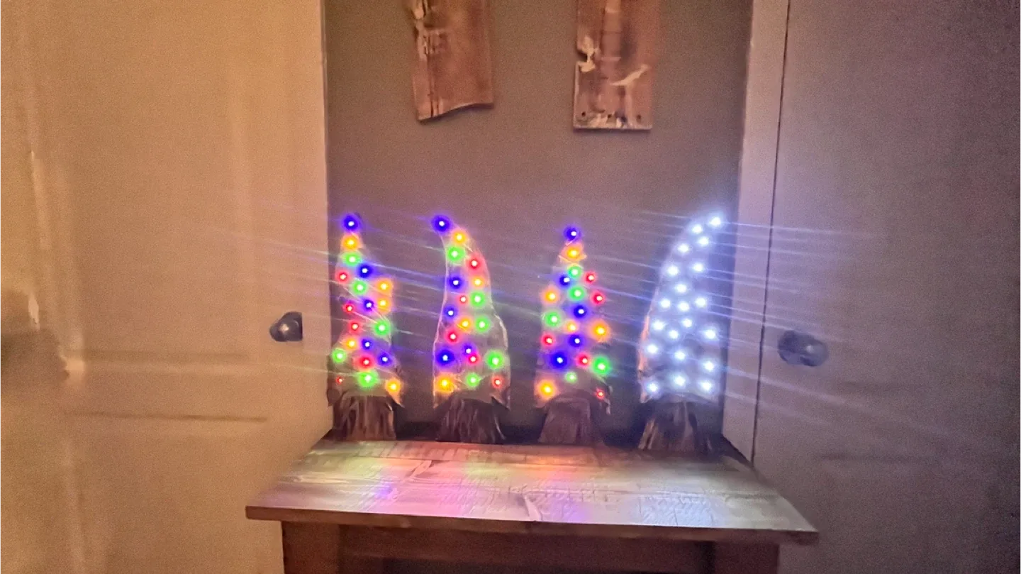 Wooden Christmas Tree Decor with Lights