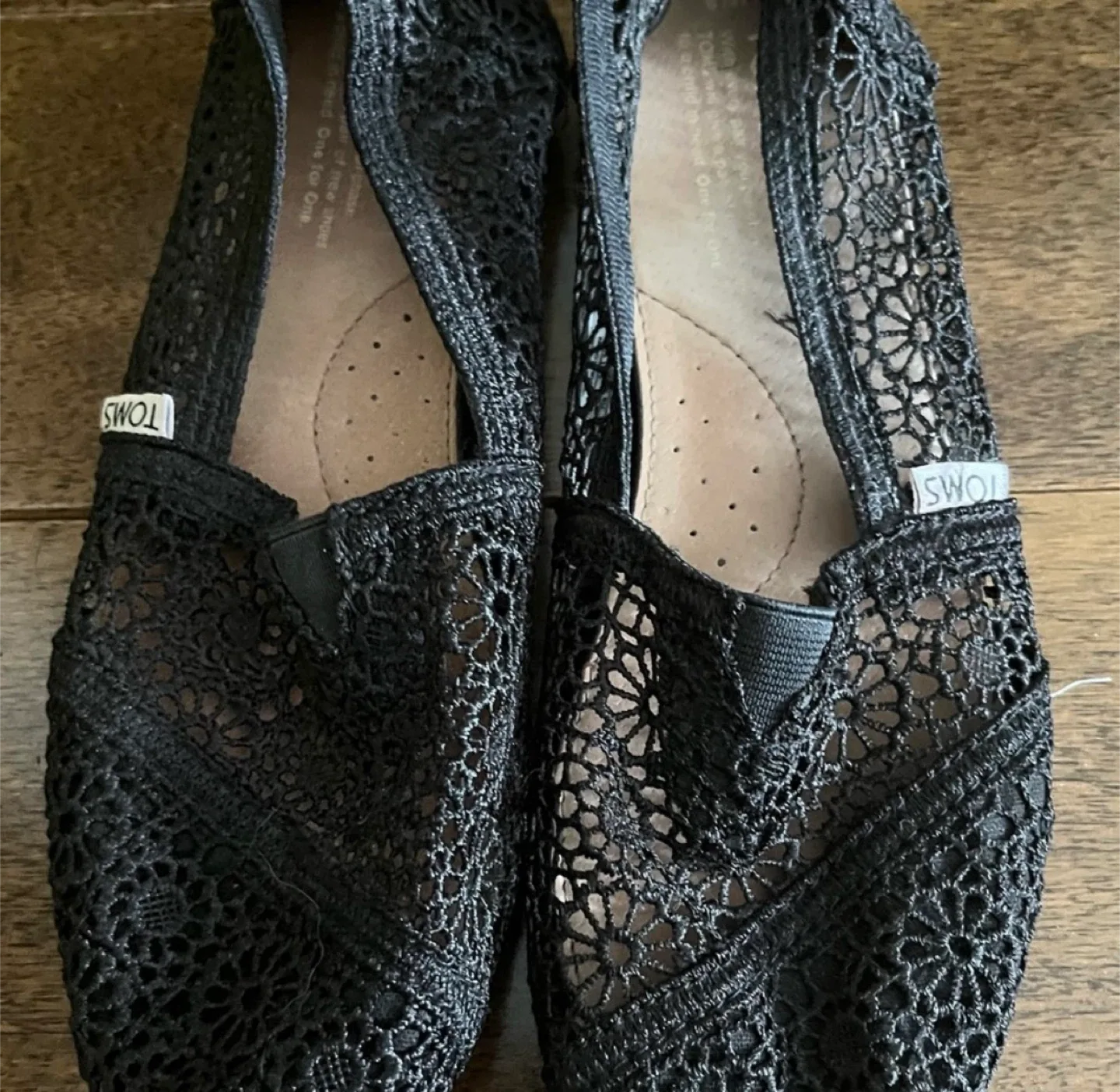 TOMS Black Lace Women's Shoes - Size 8