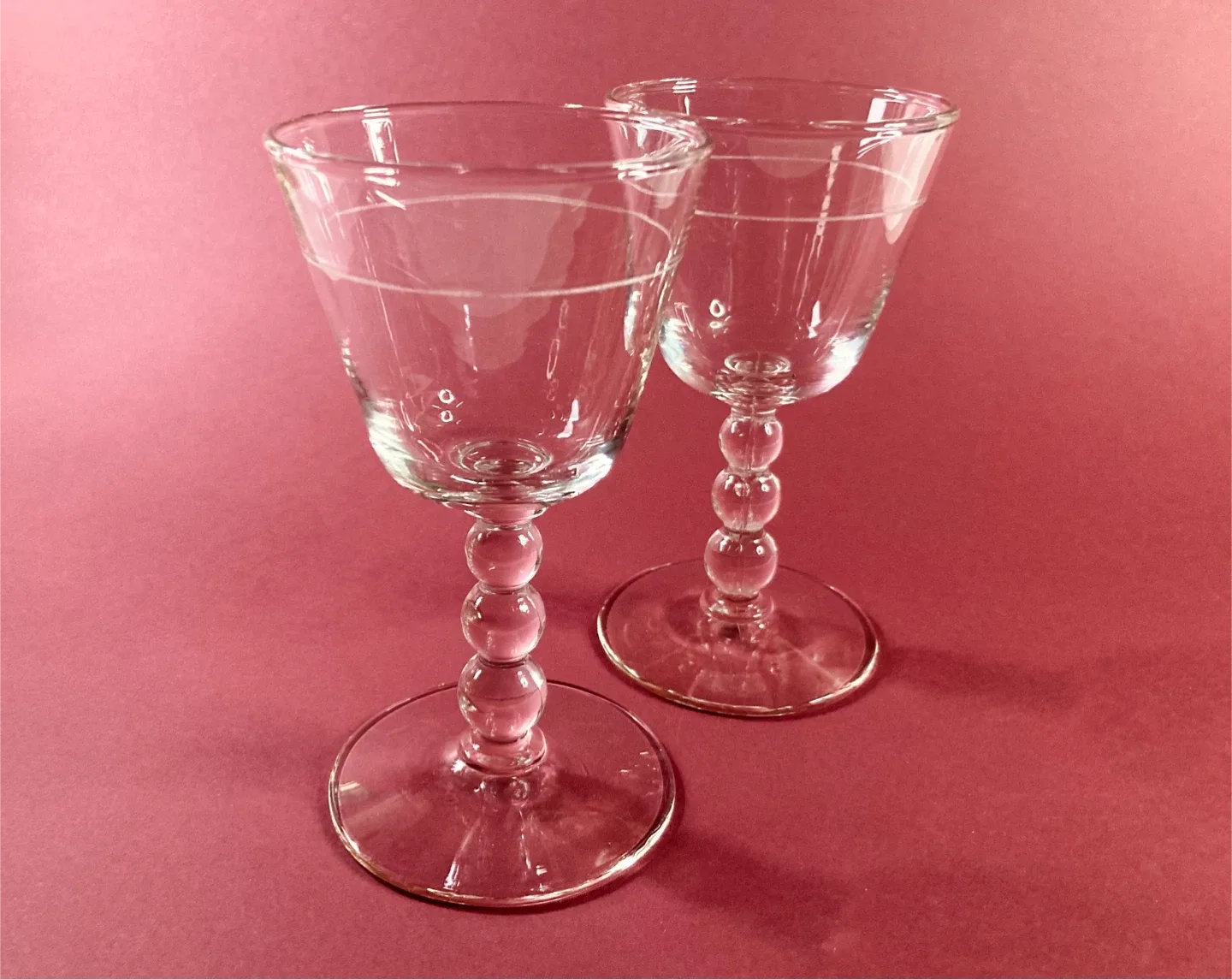 Vintage Stemmed Cocktail Glasses - Pair