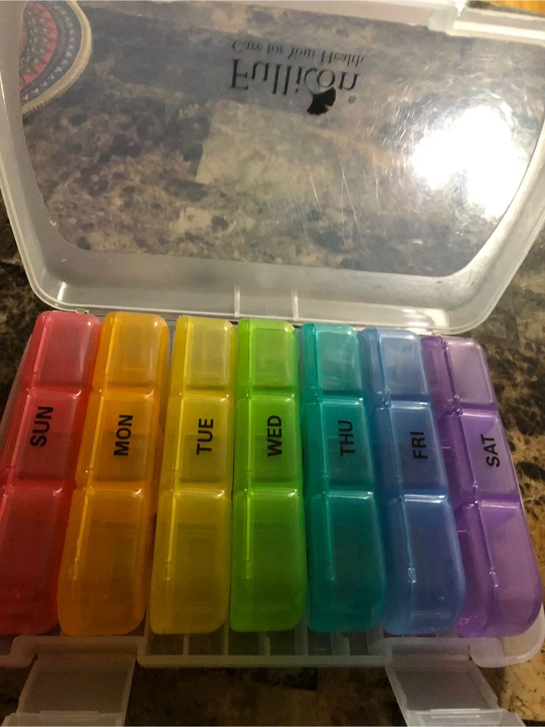NEW-Fullicon Weekly Rainbow Pill Organizer