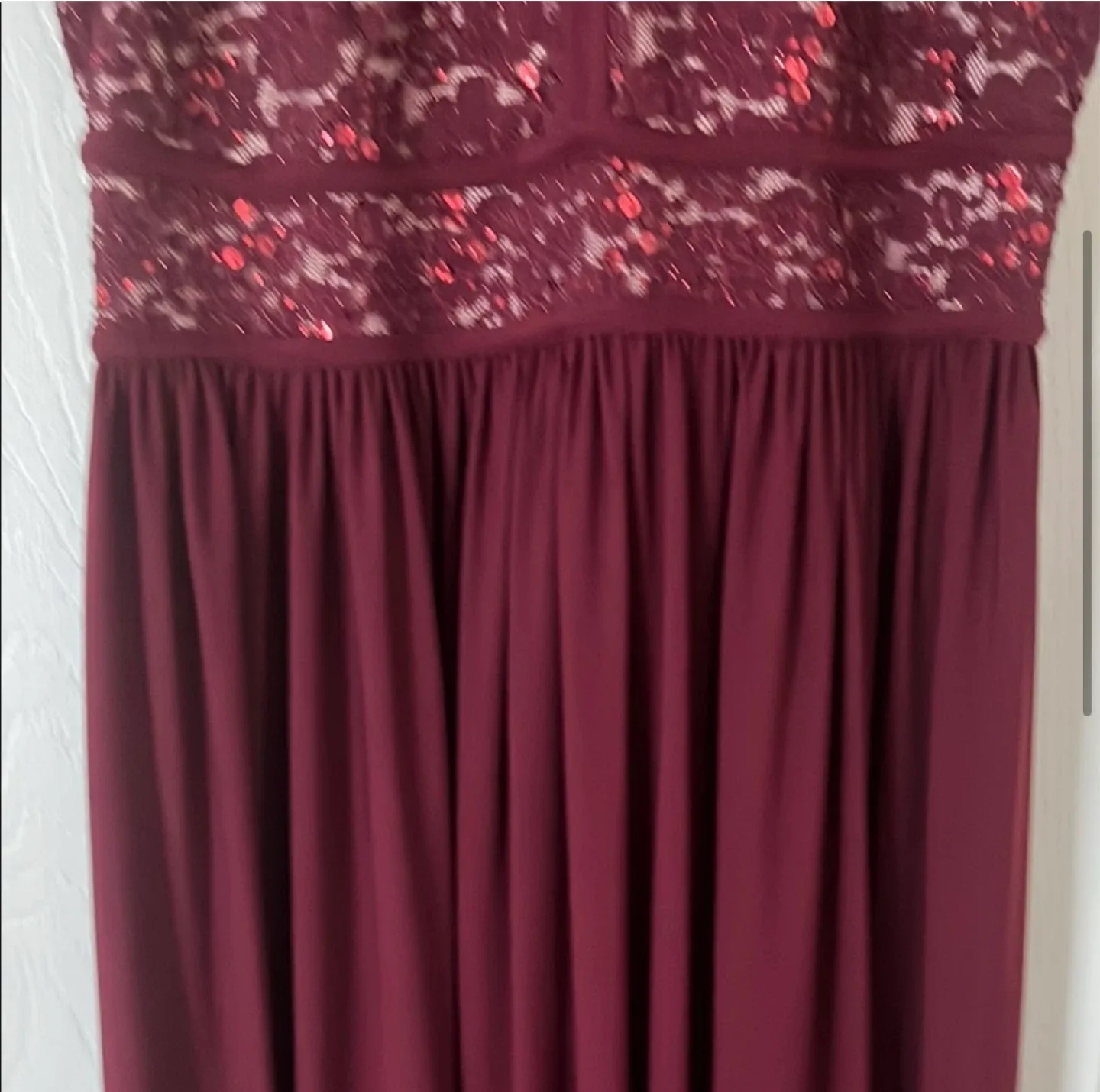 Laura Burgundy Sequin Lace Maxi Dress size 4 image indicator(4)