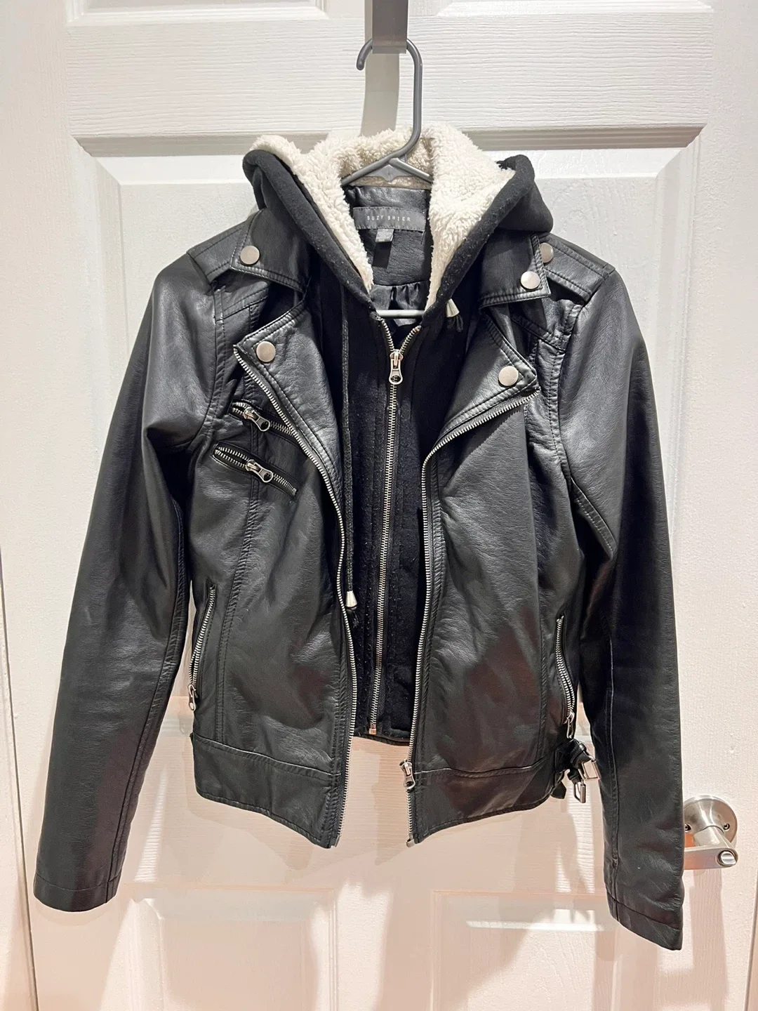 Black faux leather jacket