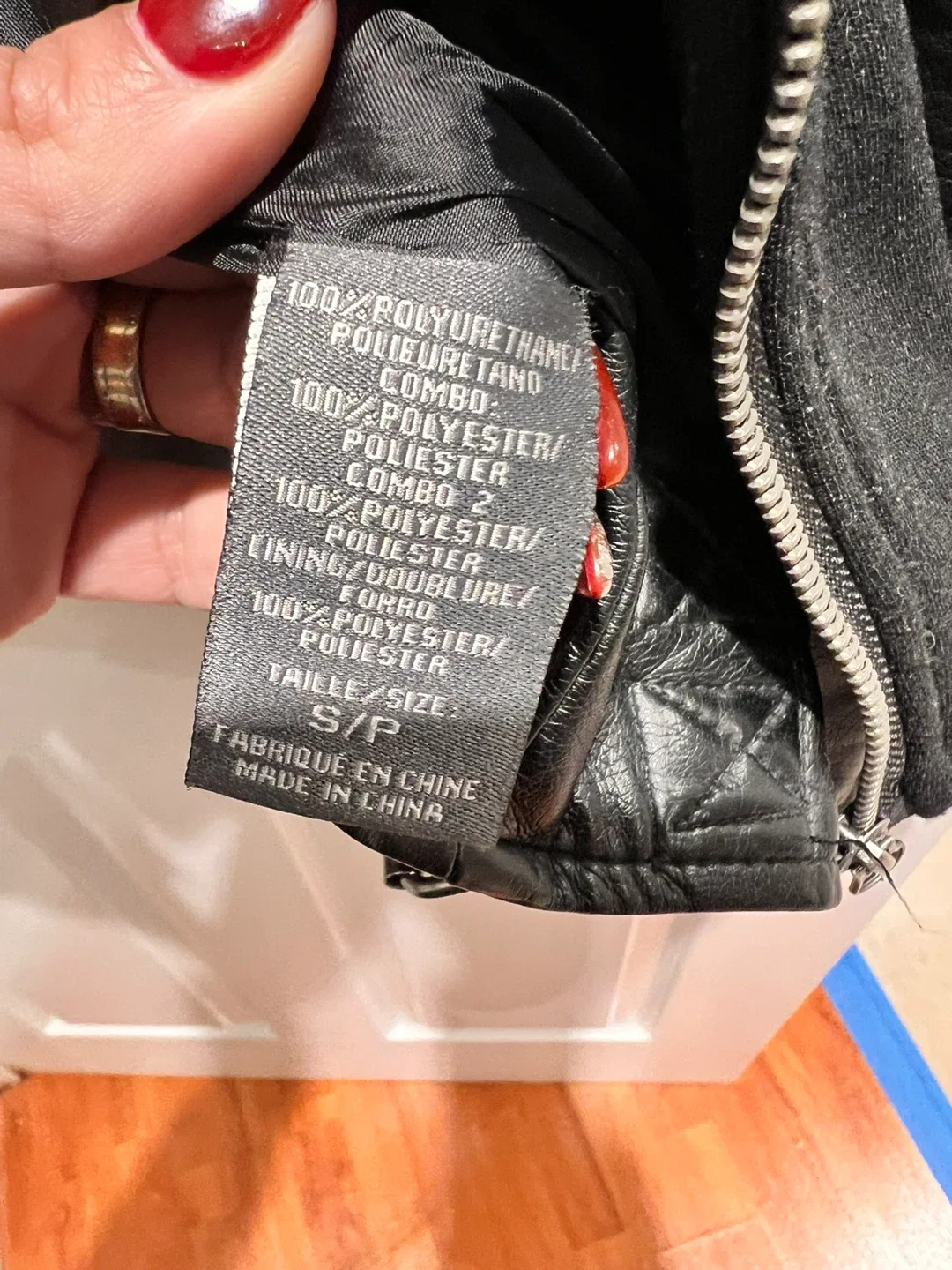 Black faux leather jacket image indicator(6)