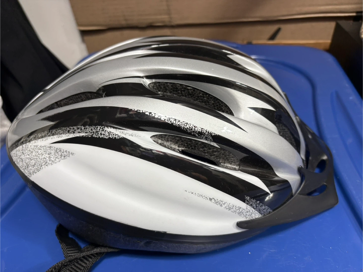 Adult Bike Helmet - Silver and Black - photo 3