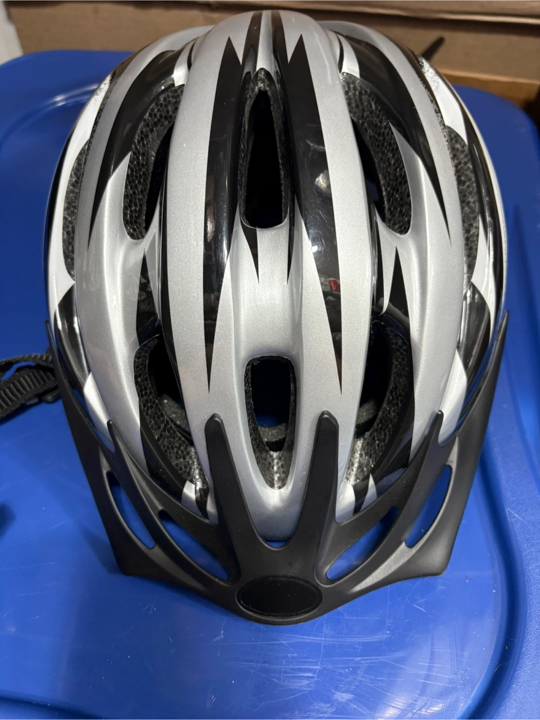 Adult Bike Helmet - Silver and Black