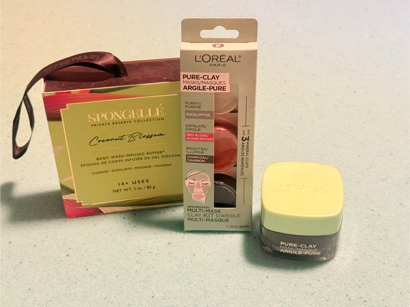 Spongellé Coconut Blossom & L'Oréal Pure-Clay Mask Set