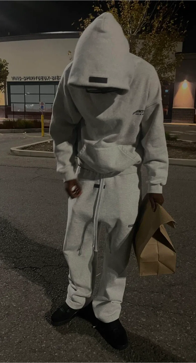 Essentials Fear of God Grey Hoodie & Sweatpants Set