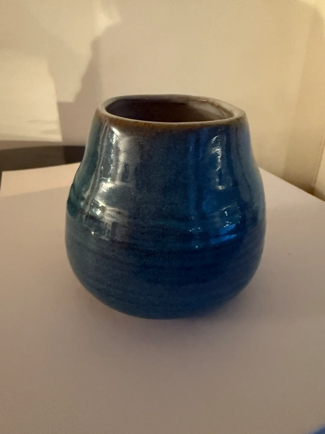 #Cleanout Blue Ceramic Vase- Hand Made