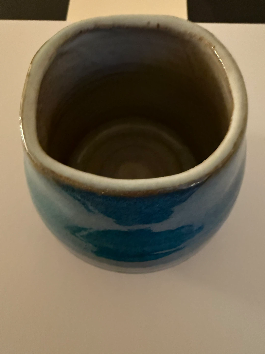 #Cleanout Blue Ceramic Vase- Hand Made - photo 2
