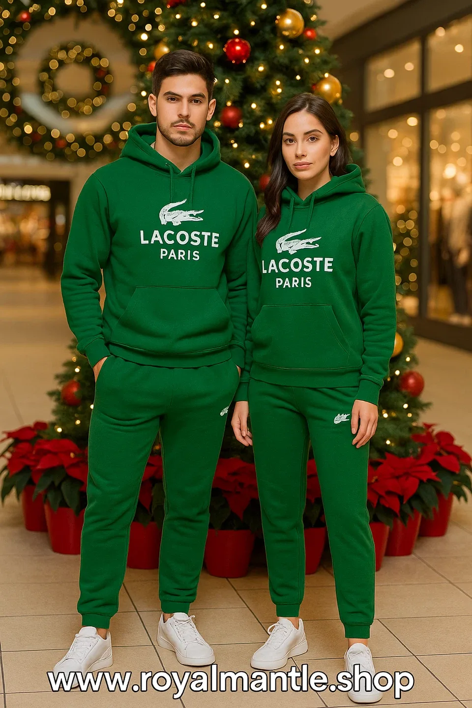 Lacoste Paris Green Hoodie & Sweatpants Set