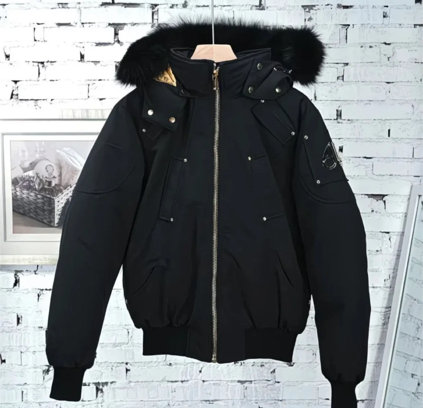 Moose Knuckles Black Bomber Jacket image indicator(2)