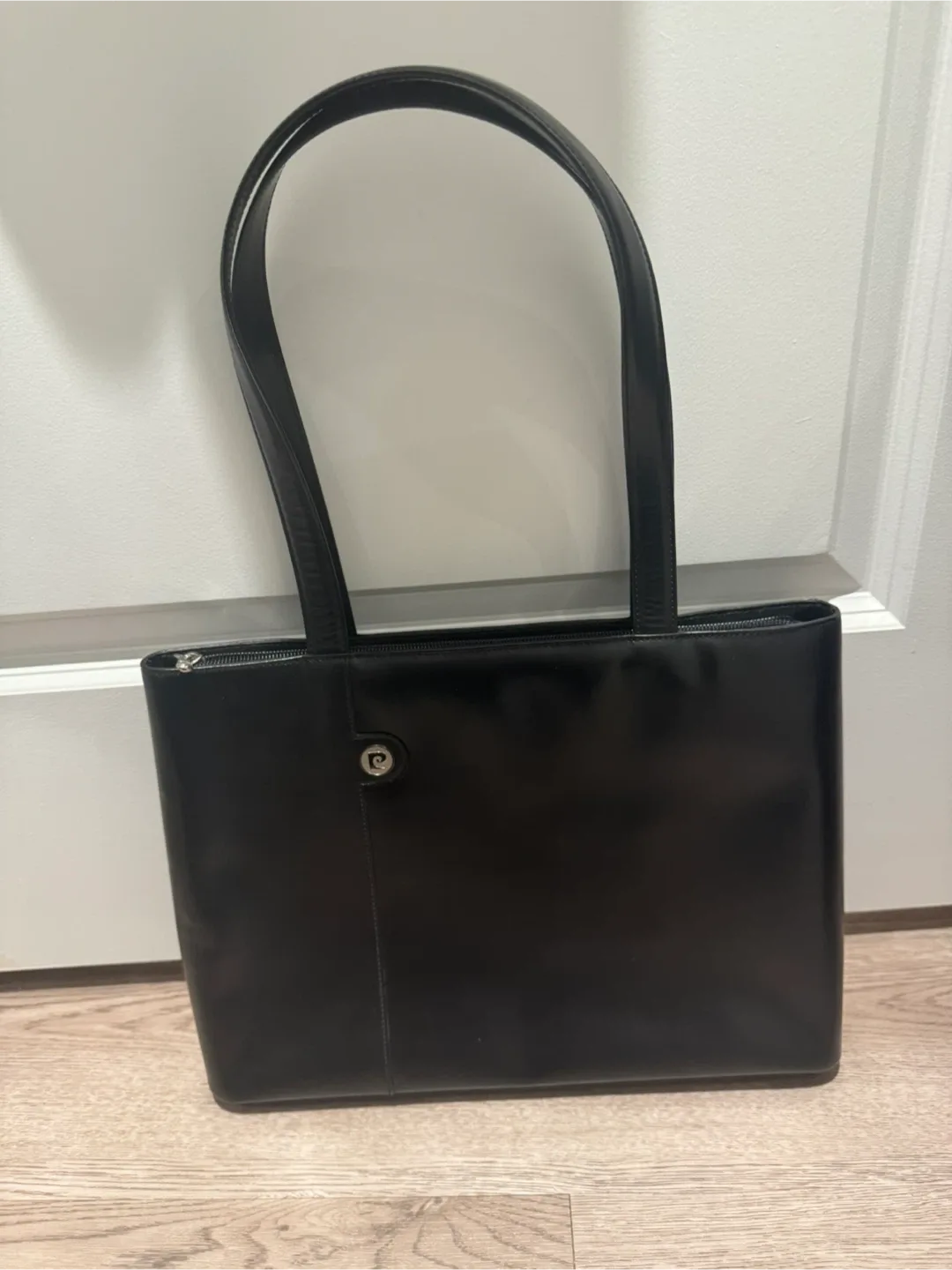 Pierre Cardin Black Leather Tote Bag