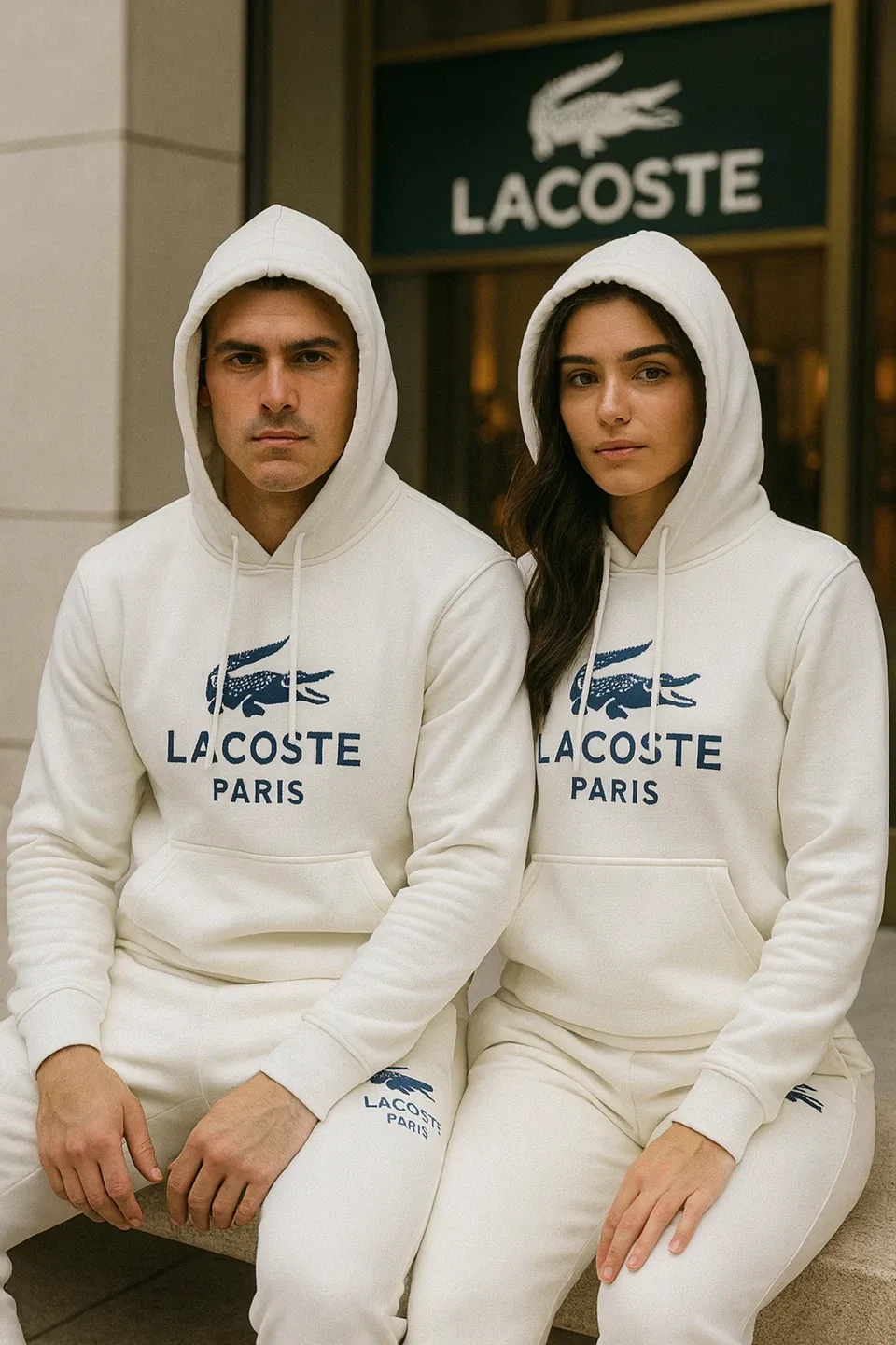 Lacoste Paris Green Hoodie & Sweatpants Set 2 colors image indicator(3)