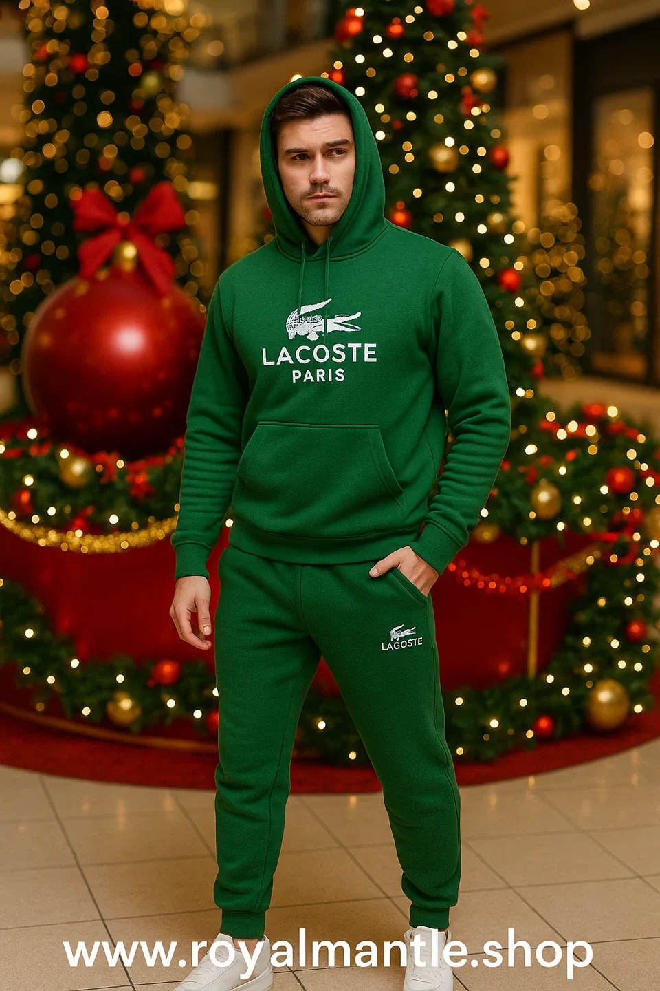 Lacoste Paris Green Hoodie & Sweatpants Set 2 colors image indicator(5)