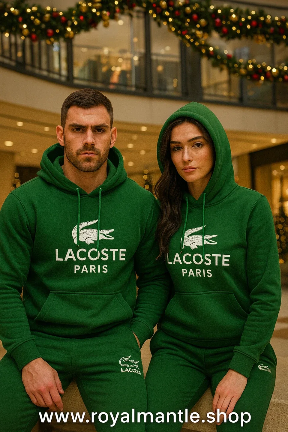 Lacoste Paris Green Hoodie & Sweatpants Set 2 colors image indicator(4)