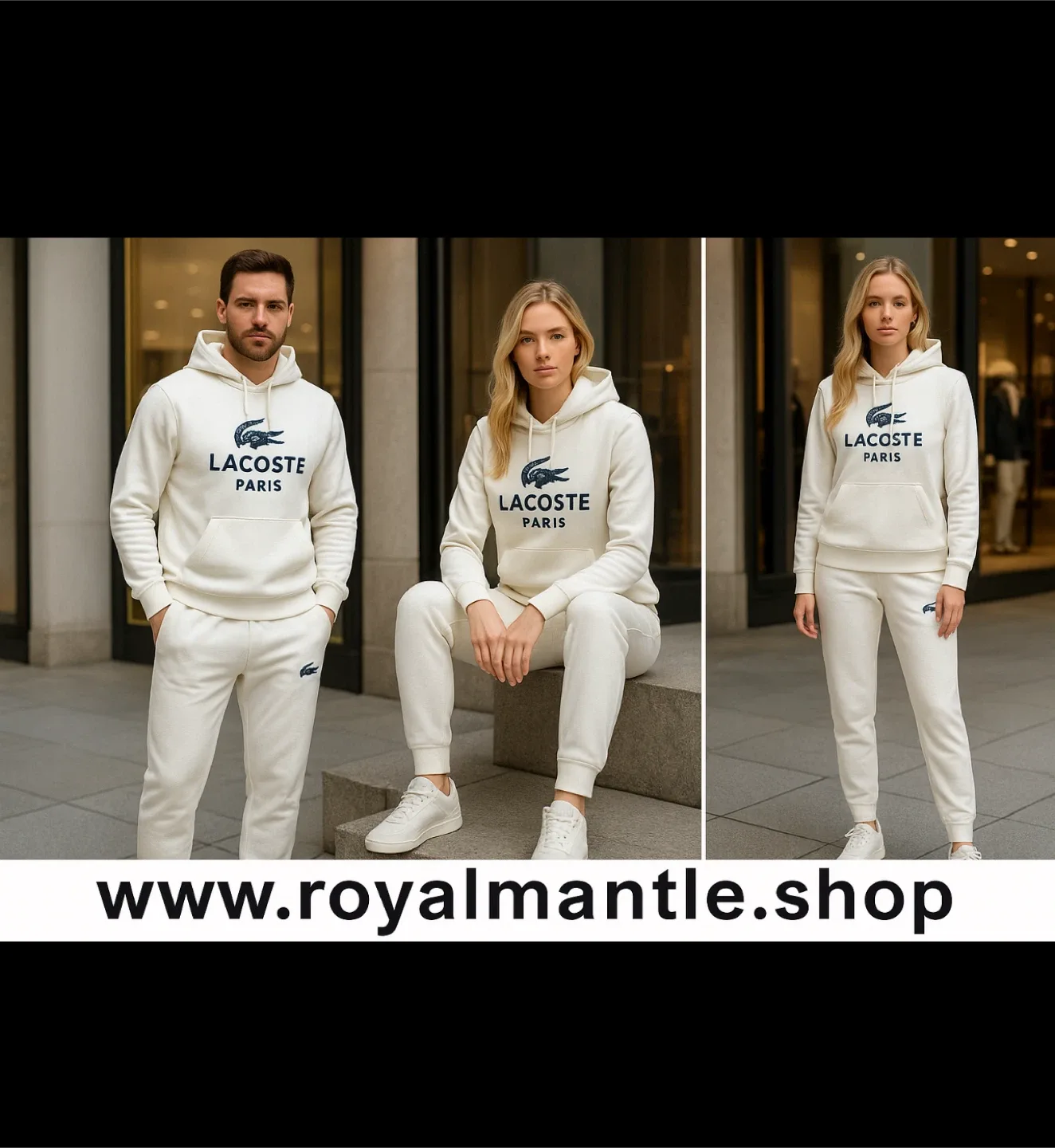 Lacoste Paris Green Hoodie & Sweatpants Set 2 colors