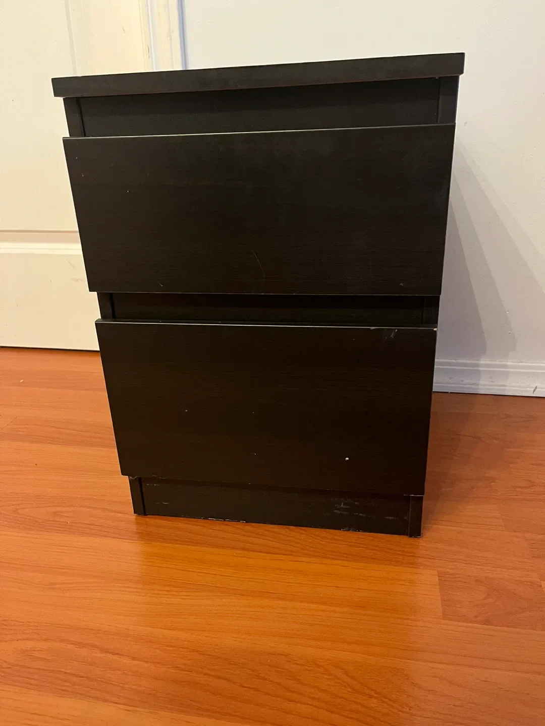 Black 2-Drawer Nightstand IKEA malm image indicator(2)