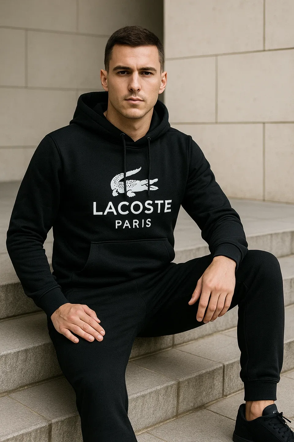 Lacoste Paris Black Hoodie & Sweatpants Set image indicator(2)
