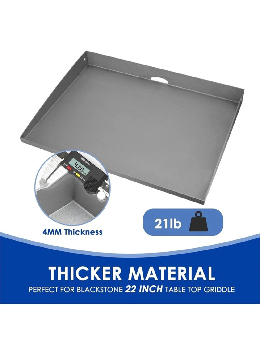 Heavy Duty Steel Griddle, 22 inch - photo 3