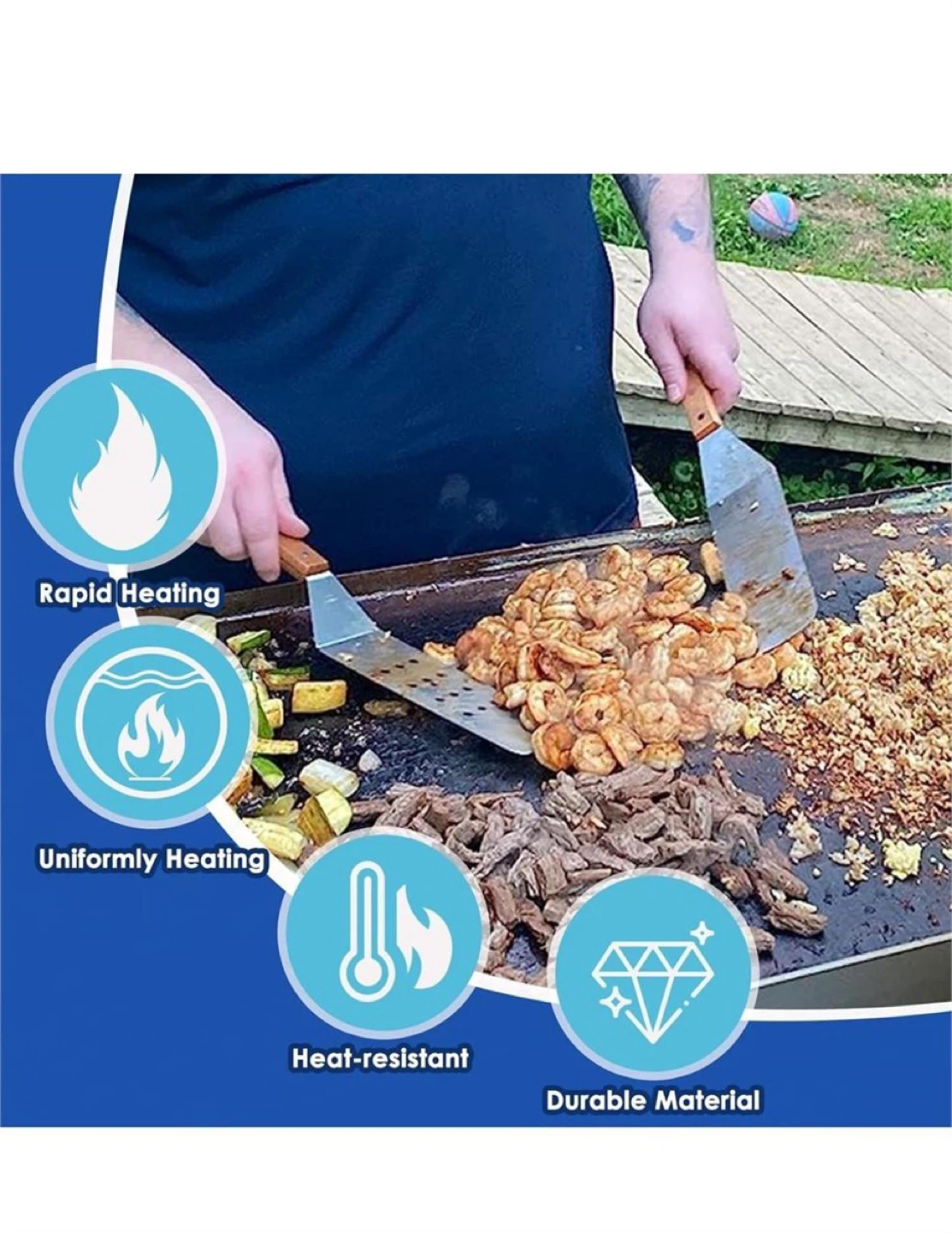 Heavy Duty Steel Griddle, 22 inch - photo 4