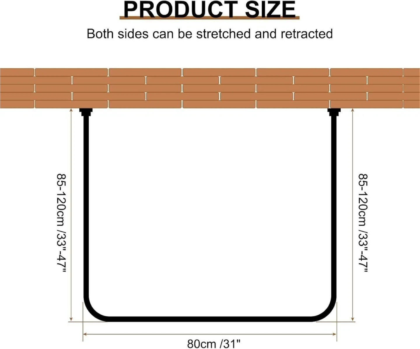 New Black U-Shaped Shower Curtain Rod - photo 2