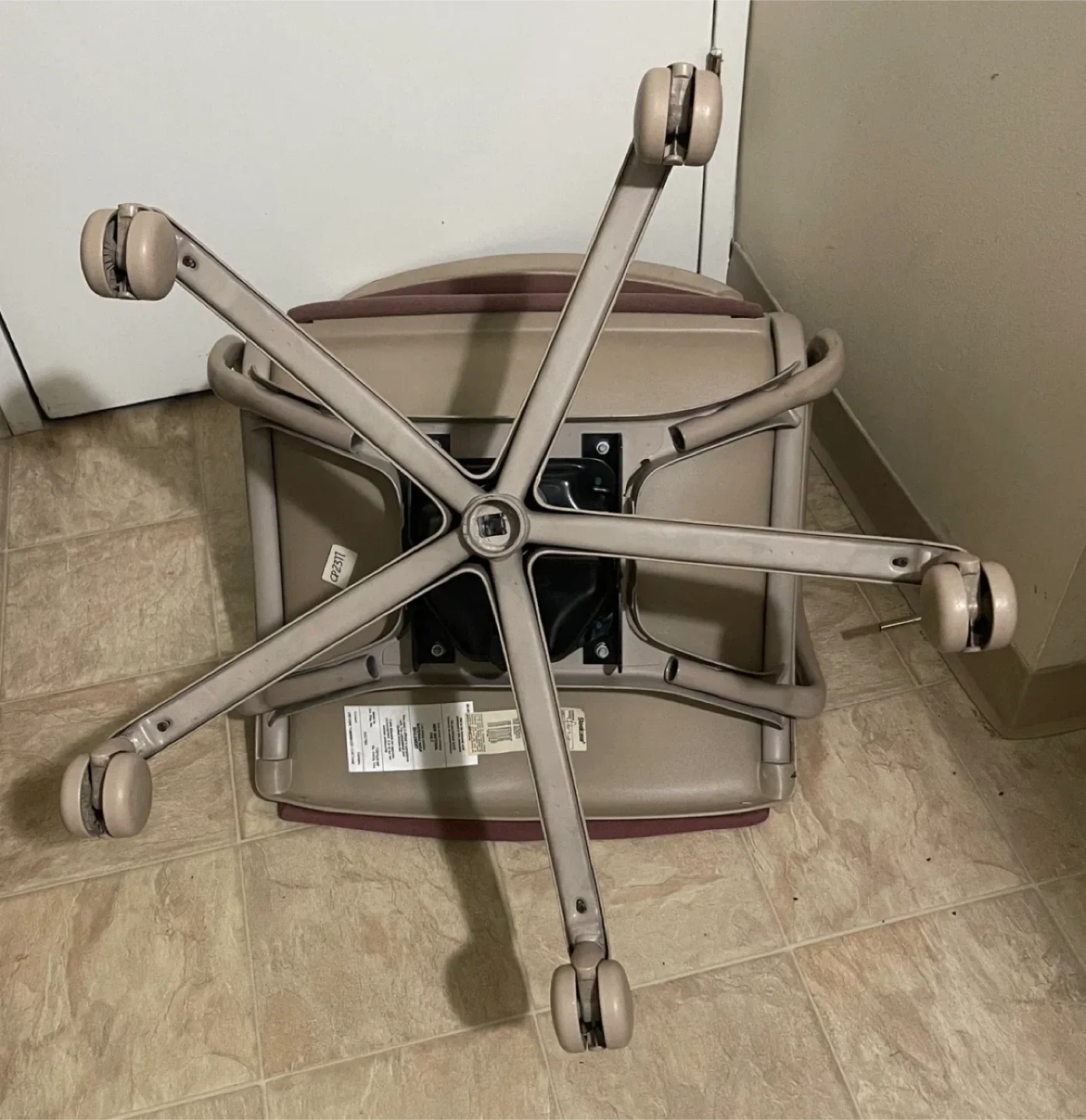 Comfortable, Sturdy Office Chair - Burgundy and Beige image indicator(3)