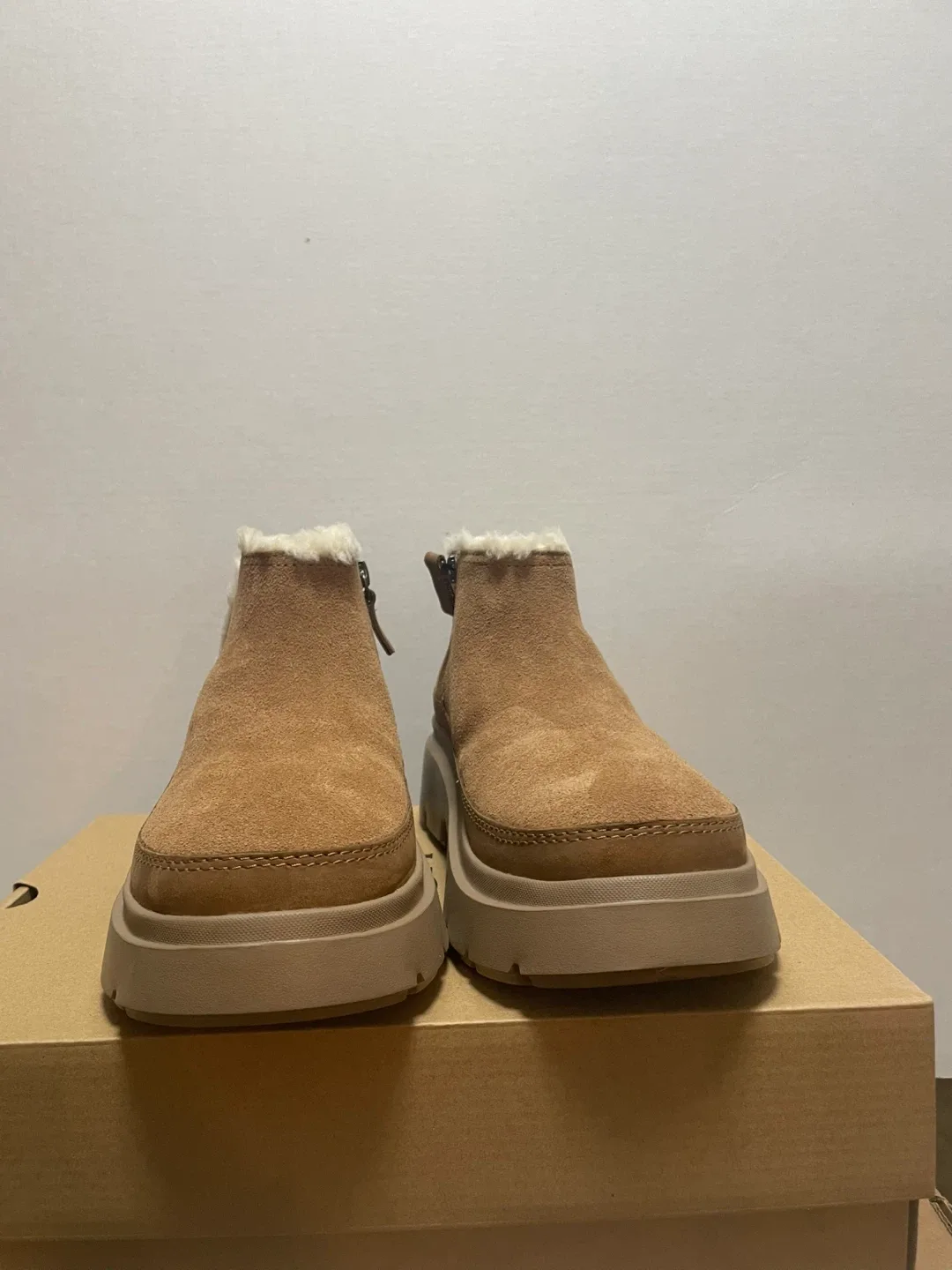 UGG Brown Suede Platform Ankle Boots