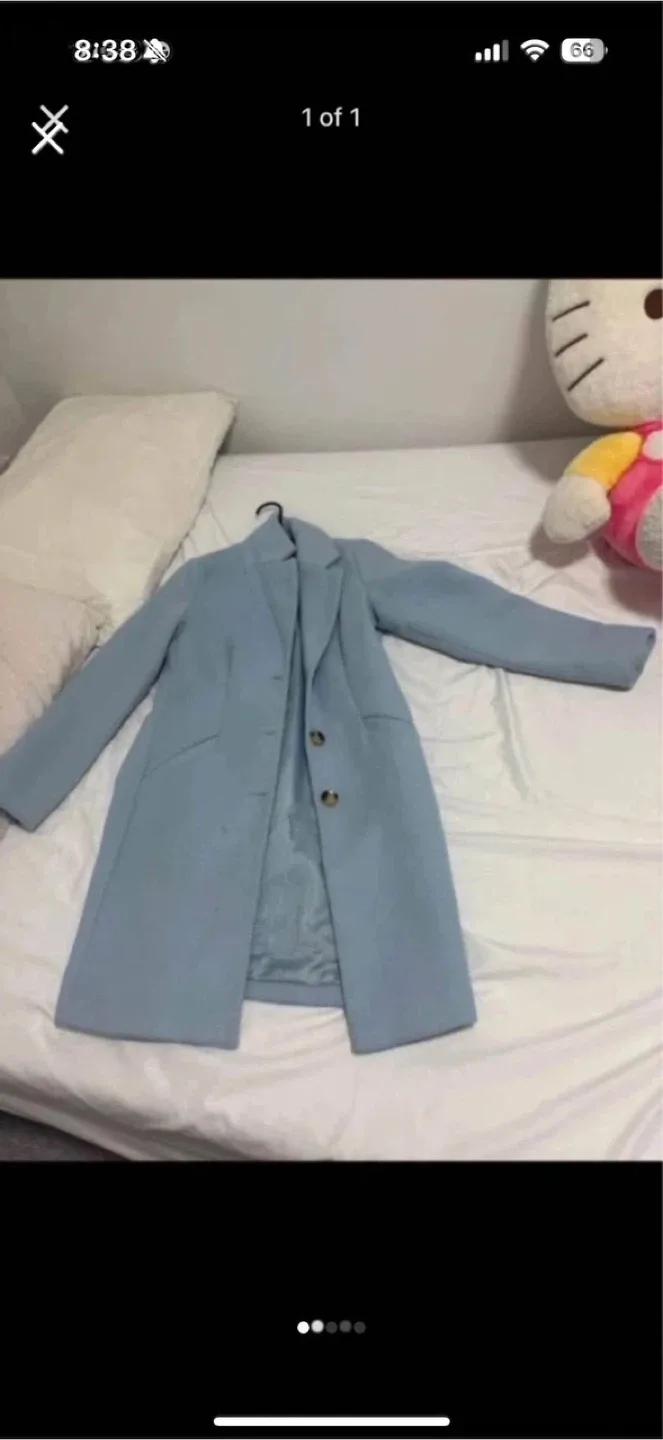 Light Blue Wool Coat