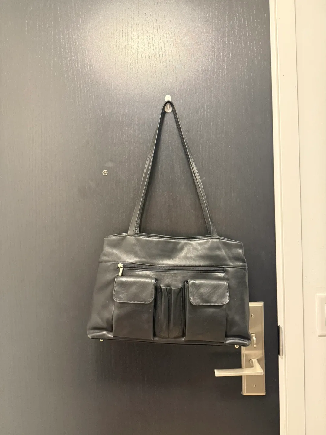 Black Leather Tote Bag