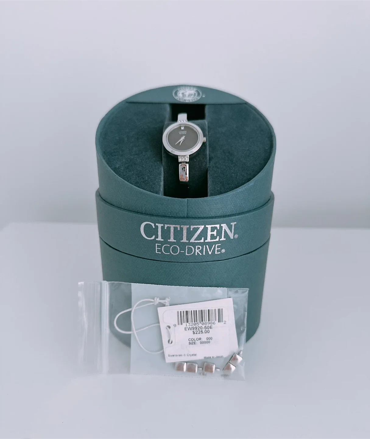 NWT Citizen Eco-Drive Stiletto Black Dial Bangle Watch image indicator(2)